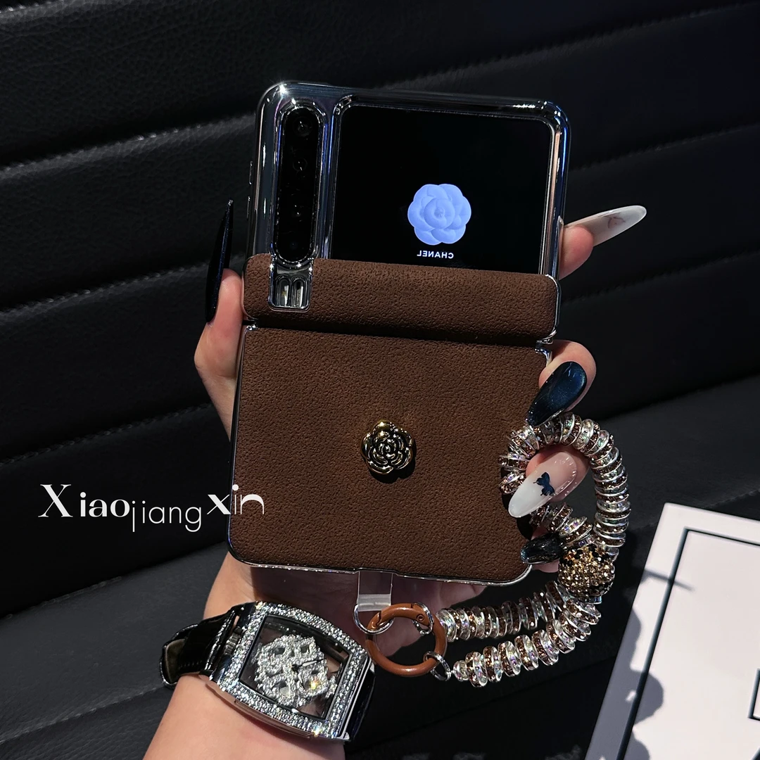 适用华为puraX高级轻奢山茶花pocket2全包防摔小米荣耀折叠手机壳