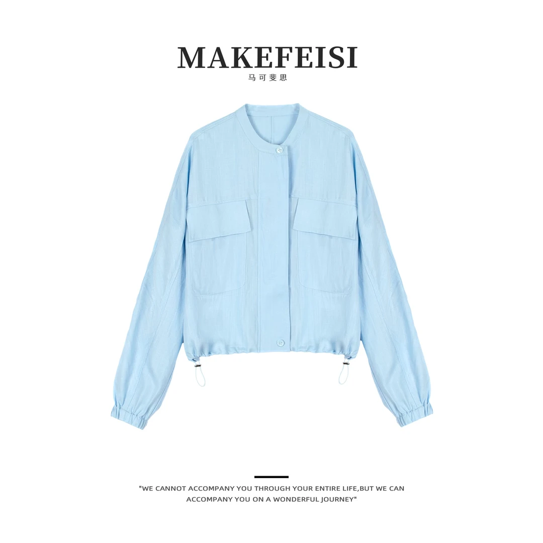 清凉一夏|简约复古轻奢设计感亚麻薄款防晒短外套WT276