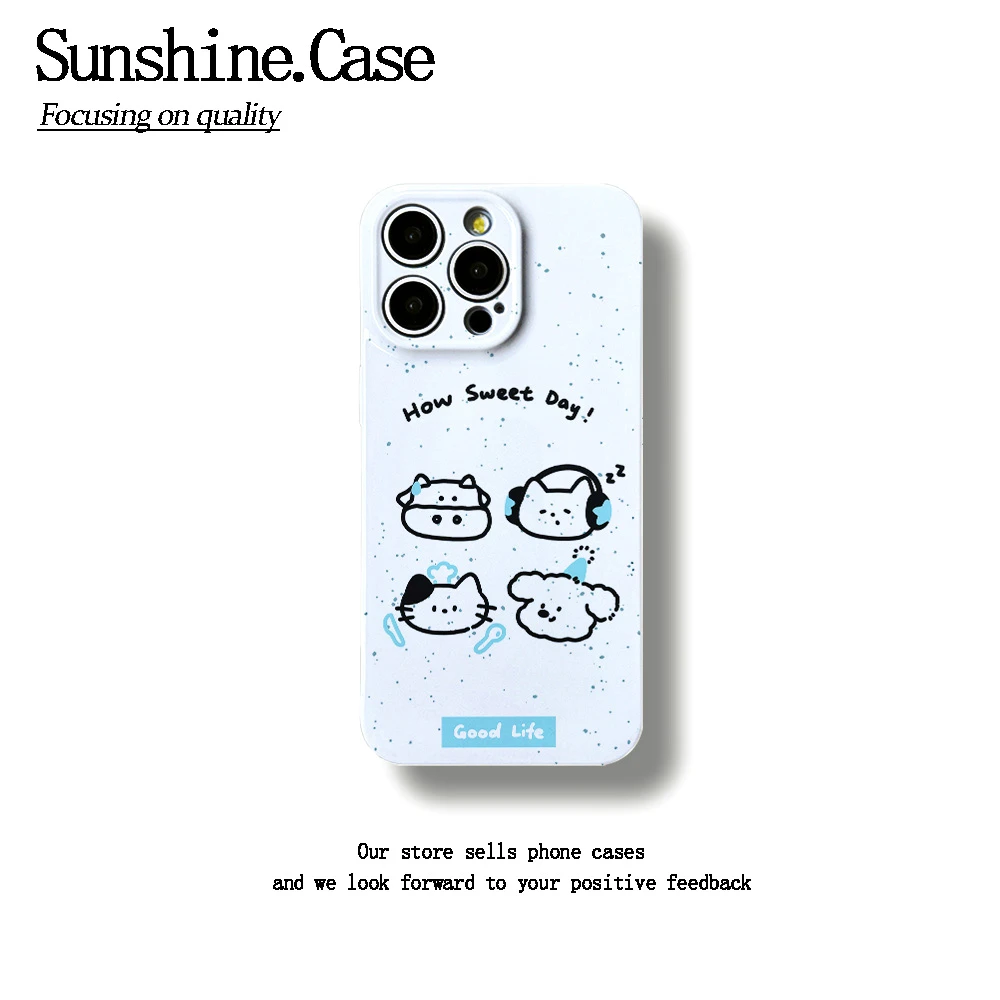 线条狗狗菲林软壳适用苹果oppo华为vivo小米荣耀创意手机壳防摔