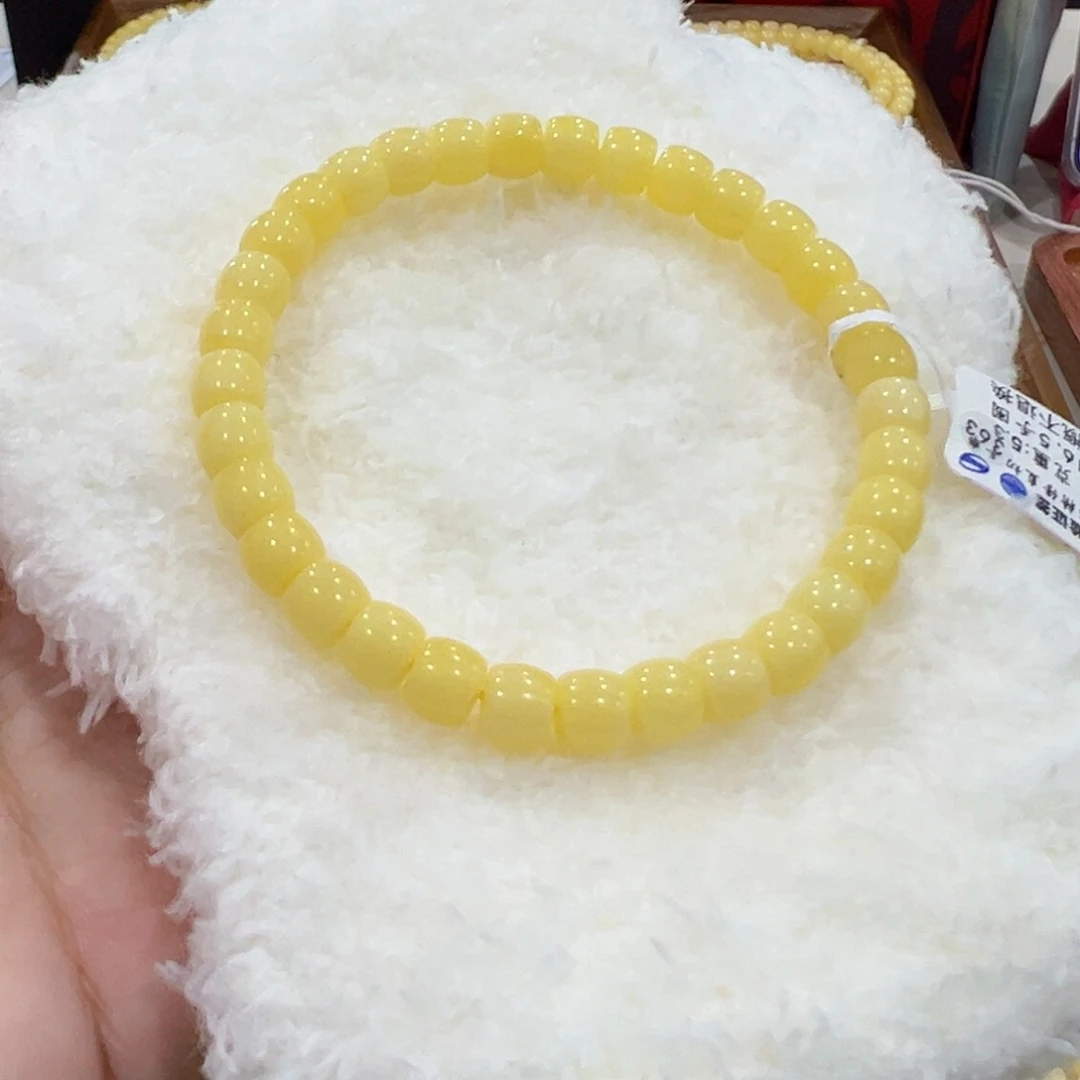 蜜蜡手链未镶嵌6.5m阿尔卑斯直切福利未品控