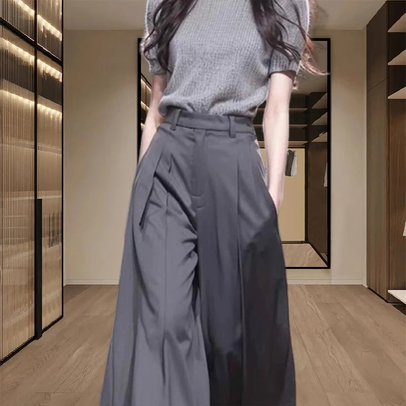 阔腿裤子休闲裤纯色高级感爆款ins风洋气2026年夏季新款女装时髦