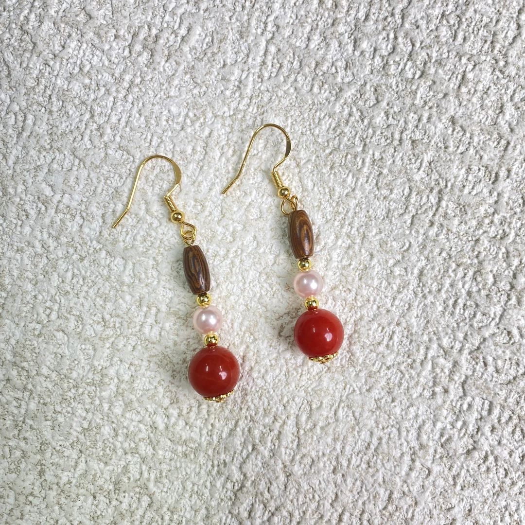 YHKINGS1025设计师10m南红玛瑙耳坠简约多样性发其一不带礼盒