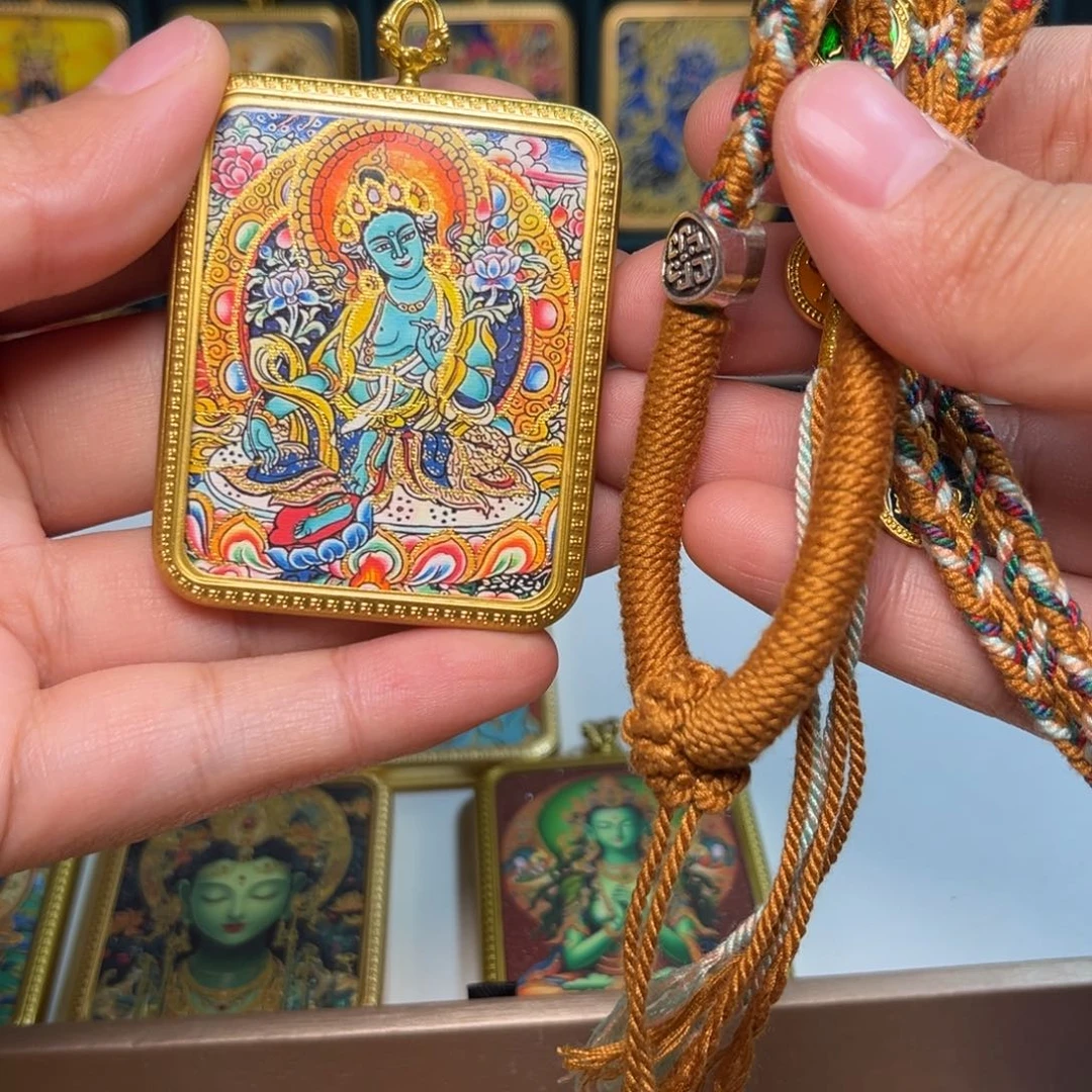吊坠绿度母唐卡吊坠