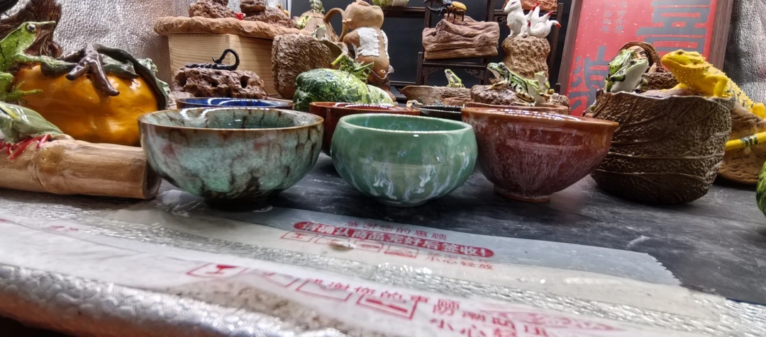 自家烧制陶瓷杯一个随机发