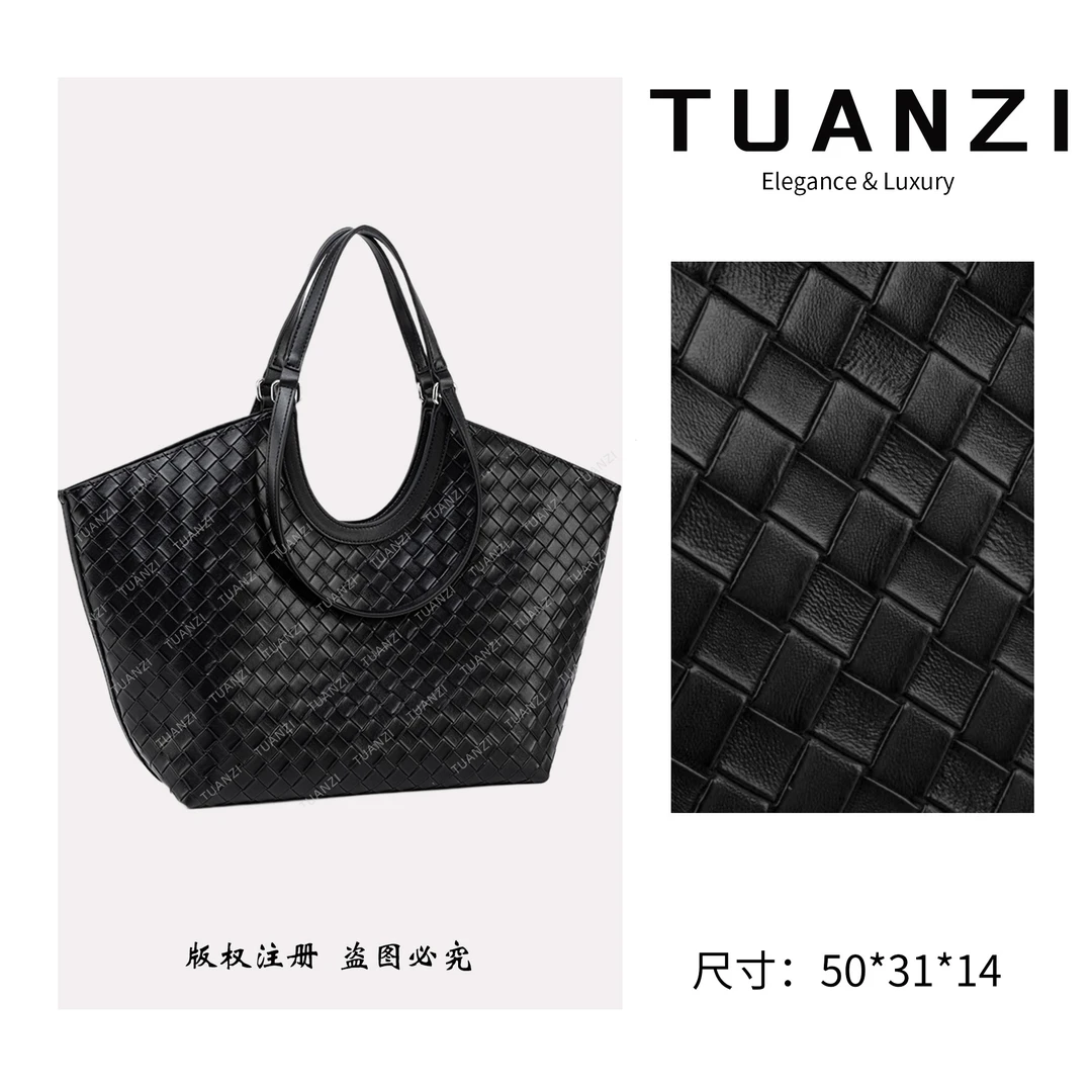 TUANZI『高端玩家』秋冬新款原创设计手提托特包 QYX-6090-1-黑色