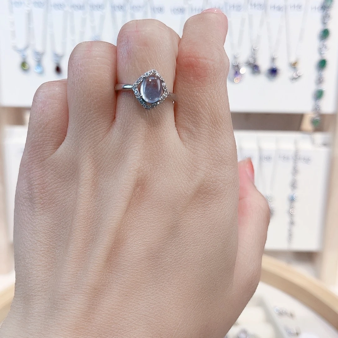 L***.海蓝宝石银S925镶嵌戒圈