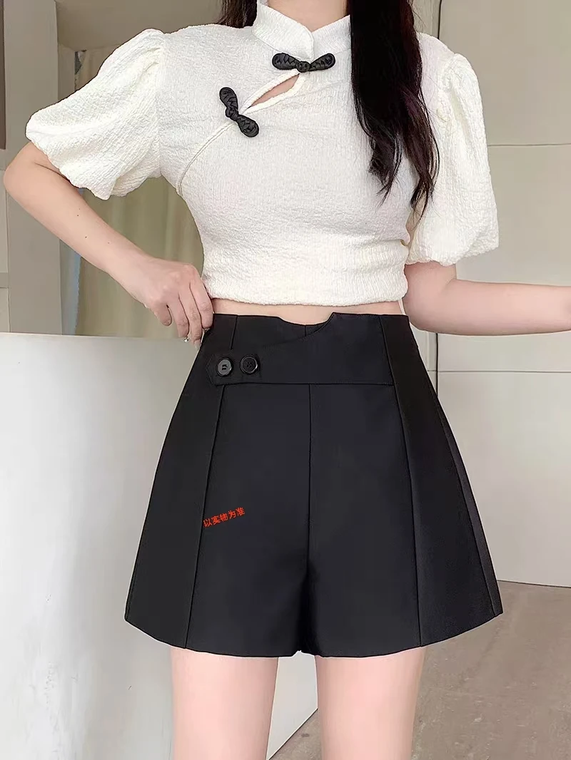 短裤显瘦网红高腰时尚休闲百搭夏季阔腿1075