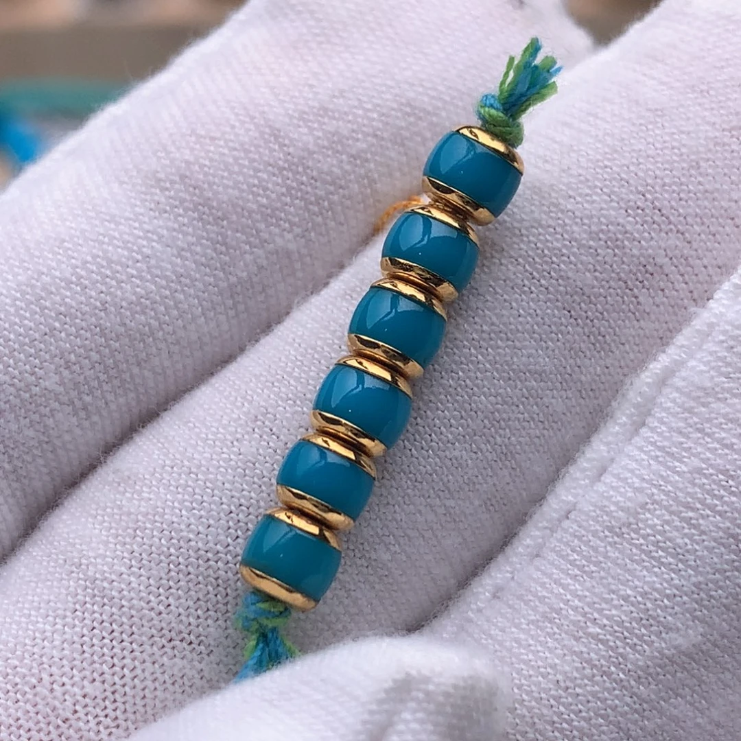 18K金镶嵌绿松石珠宝奇石4.7mm