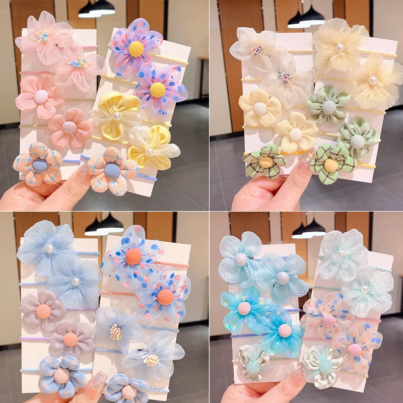 3周岁以上儿童花朵可爱皮筋女童宝宝头花女头饰蝴蝶结发圈小女孩