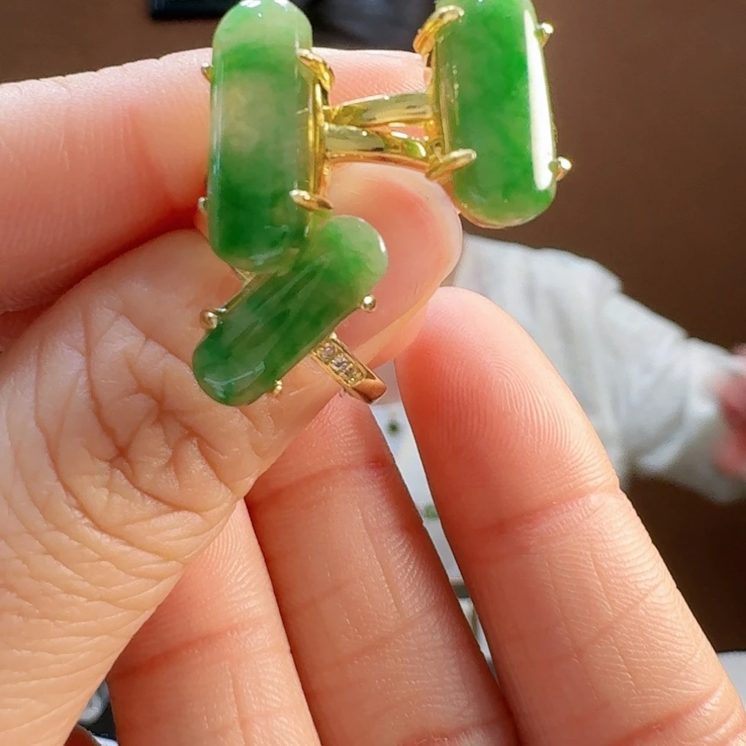 翡翠戒指银S925镶嵌戒指多样性发货一个