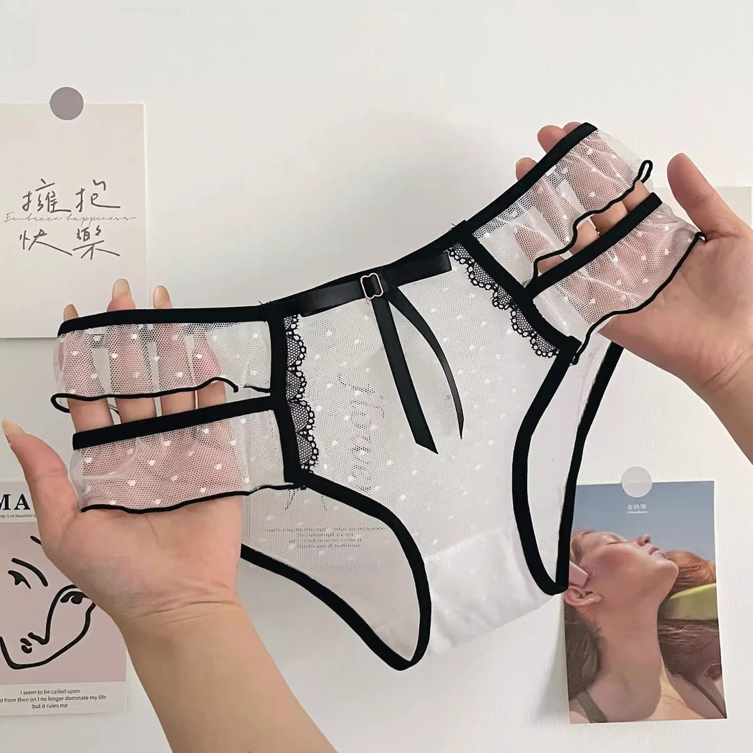 性感透气三角裤女三角内裤套装薄款低腰中腰内衣镂空夏季无痕