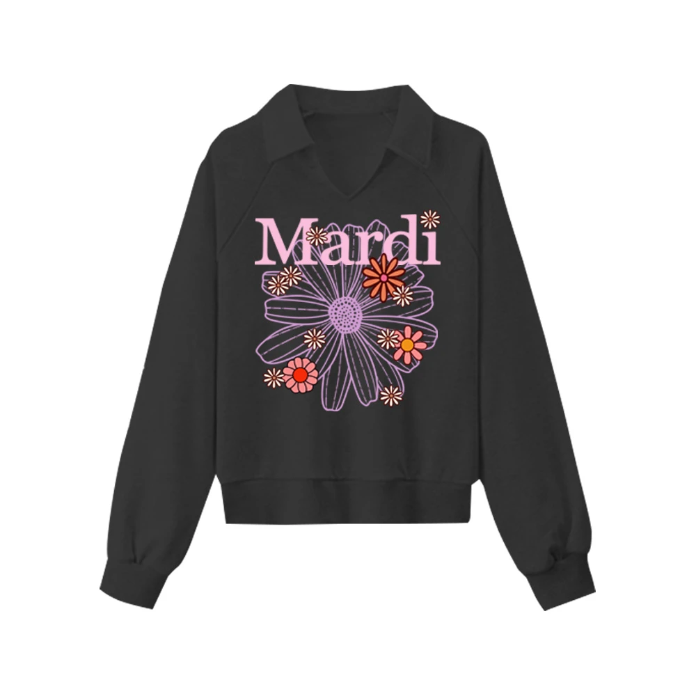 Mardi 2025秋季新款繁花设计师 小众开领卫衣减龄设计感老钱风