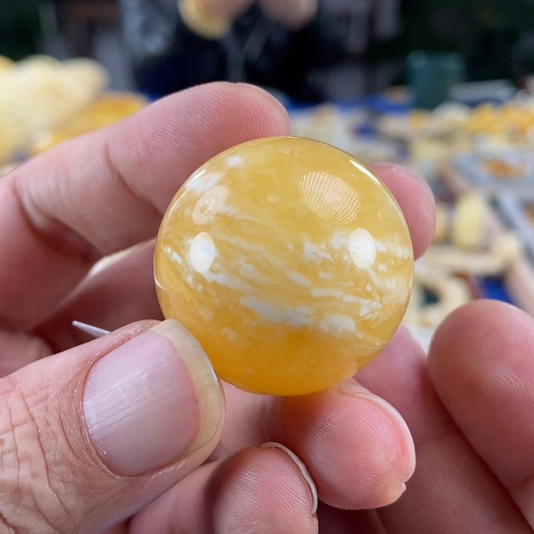 琥珀未镶嵌珠宝奇石31虎皮纹单珠17.37