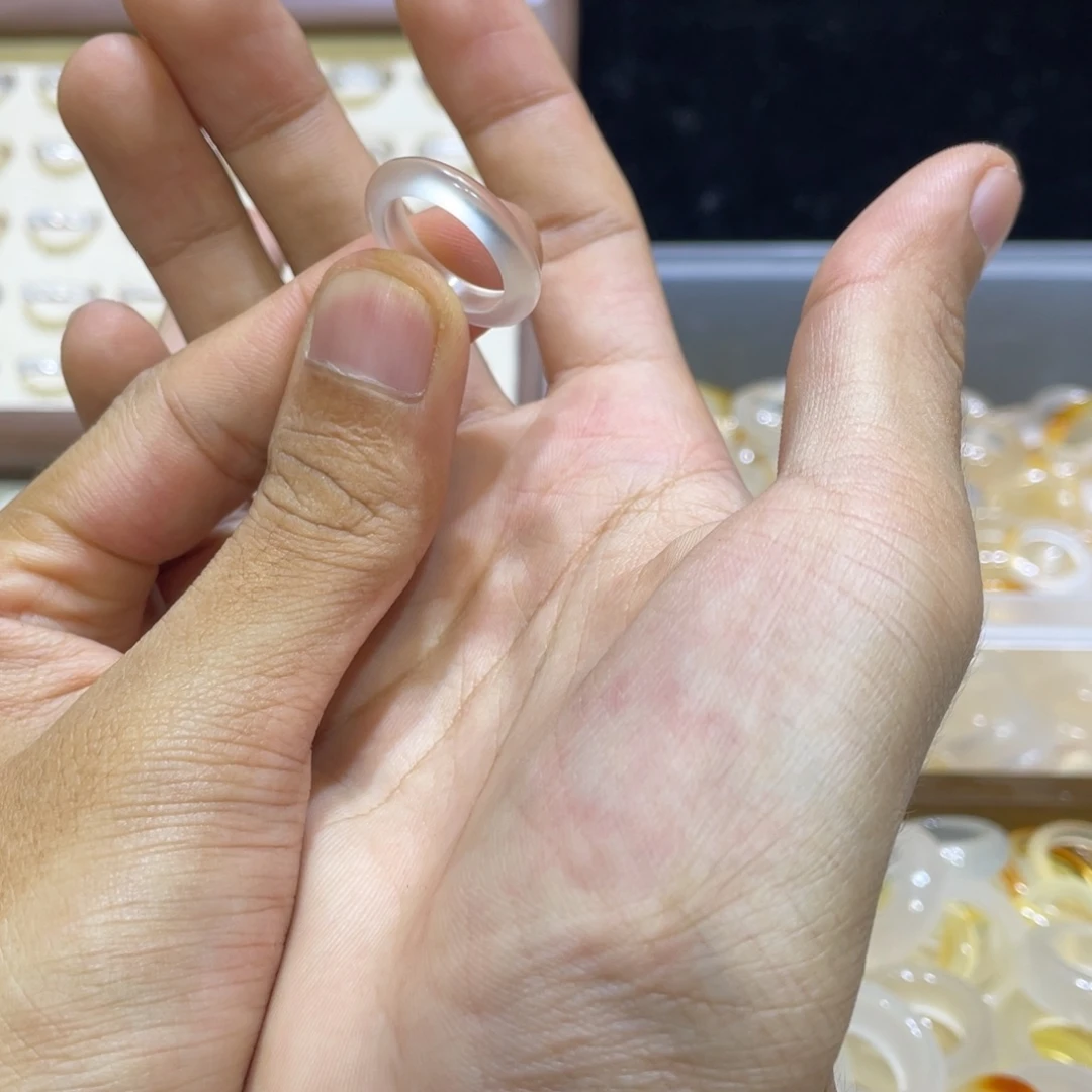 玛瑙/玉髓未镶嵌戒指42号港11