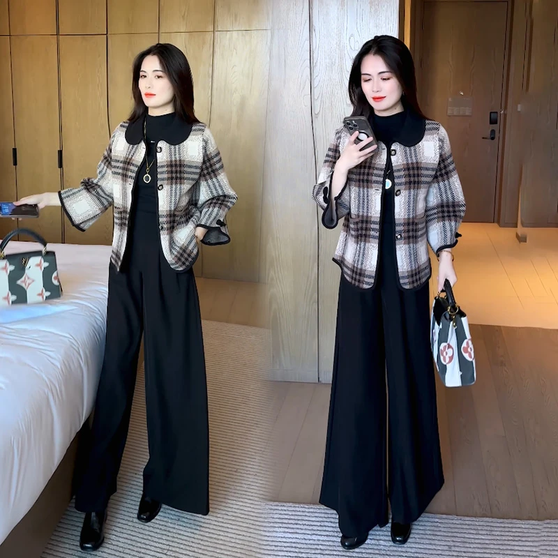 时尚套装女装春秋外套2025新款流行秋装百搭小个子洋气质上衣短款