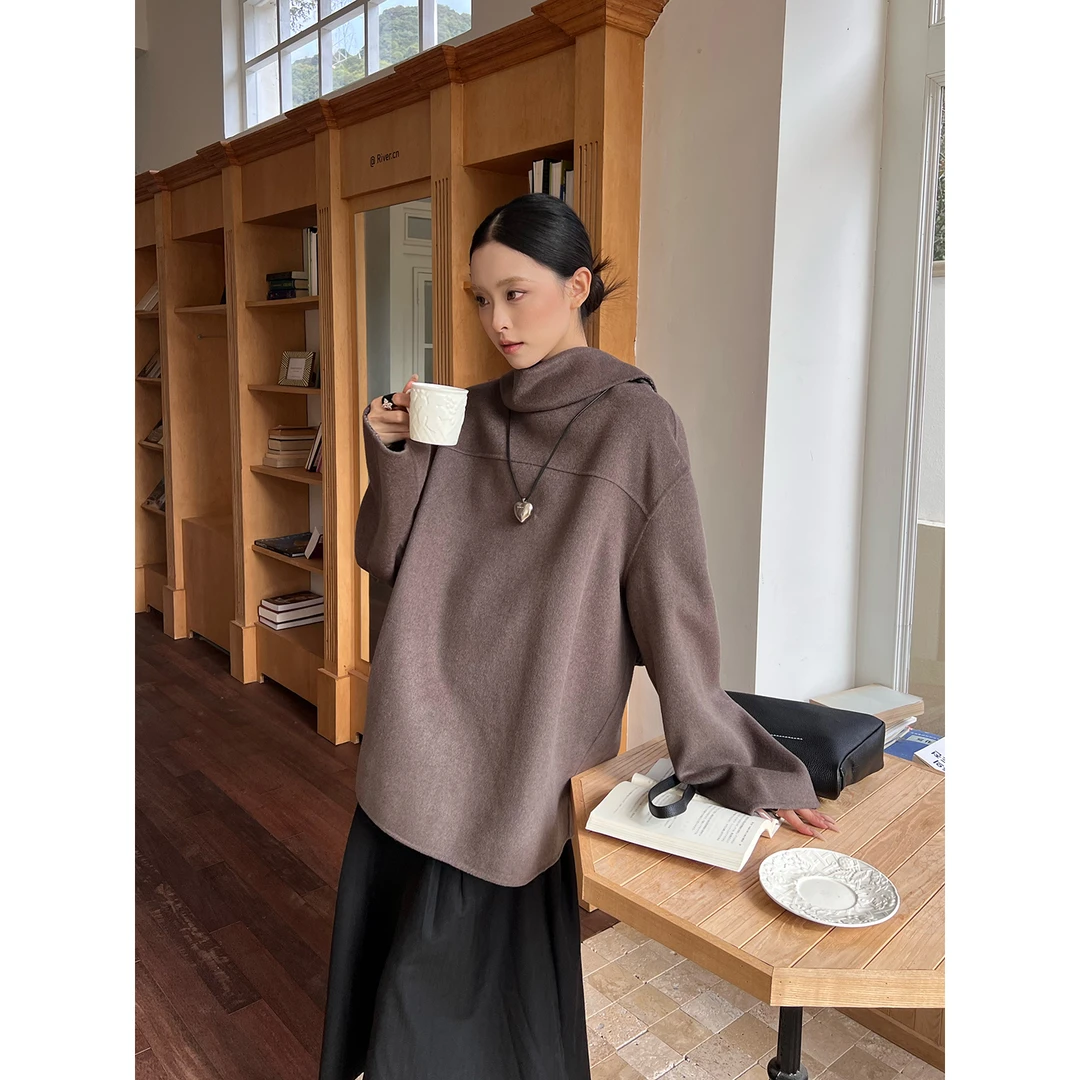 YOEYYOU 设计师品牌25秋冬羊毛造型翻领廓形上衣SOLSOL买手店