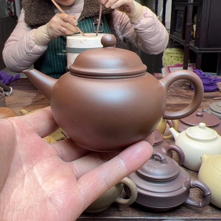 紫泥茶壶紫泥半手工制作水平200c c