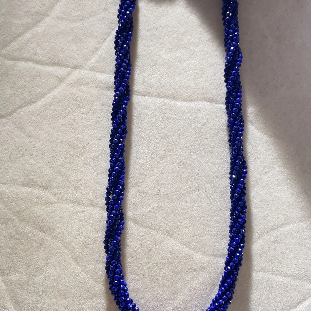 青金石银S925镶嵌颈饰大气款