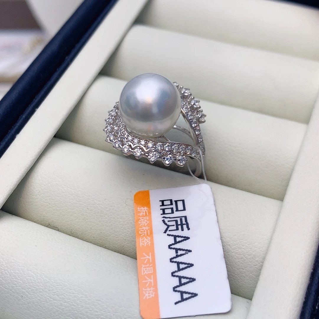 戒指银S925镶嵌海水珍珠W39