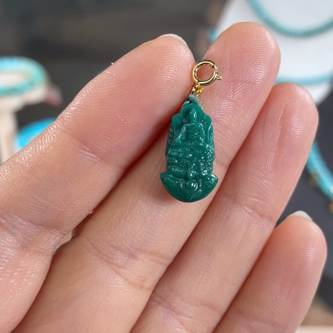 未镶嵌绿松石套链帝王绿玉化无相佛