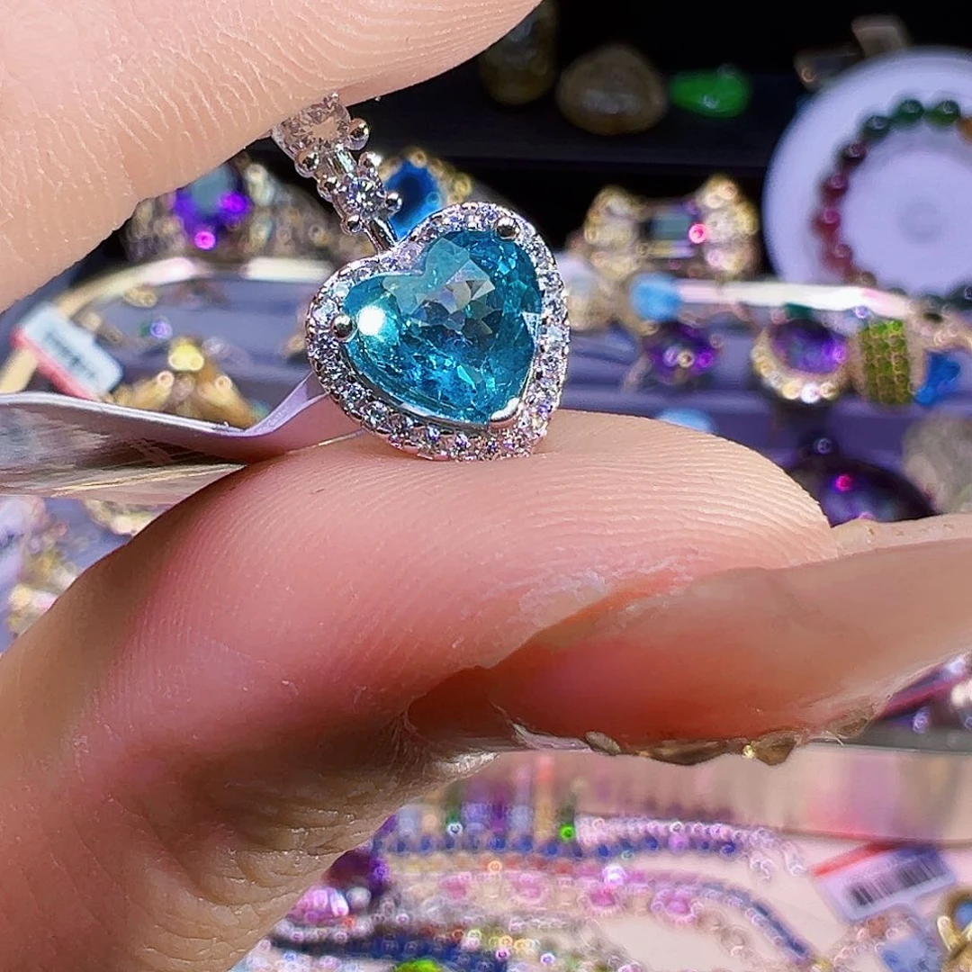 吊坠磷灰石银S925镶嵌