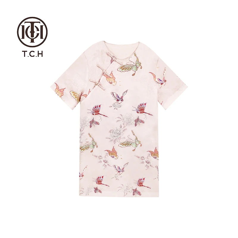 山东TCH-新中式2025夏款显瘦气质时尚重工烫钻连衣裙T72B30E9067