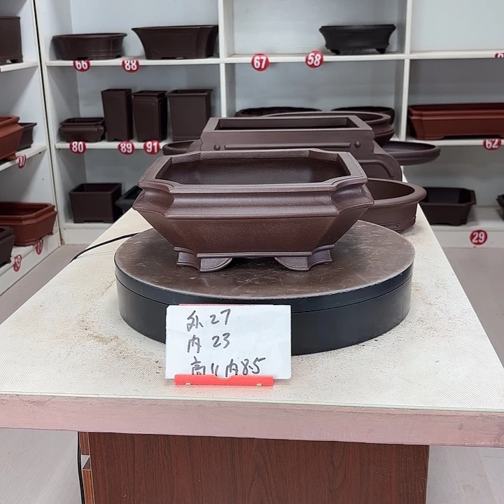 紫砂花盆切角小四方