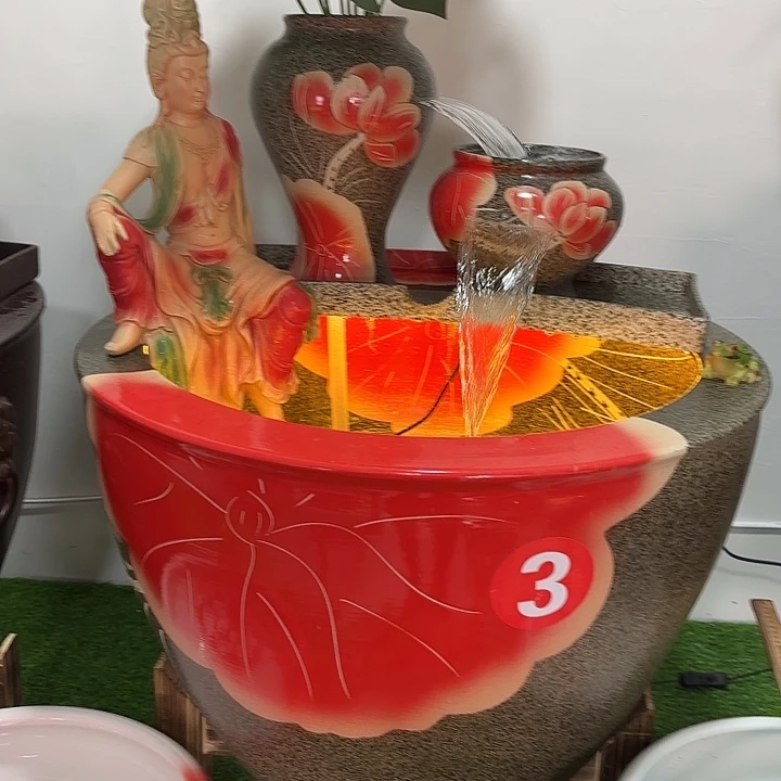 其他陶景德镇陶瓷鱼缸9件套