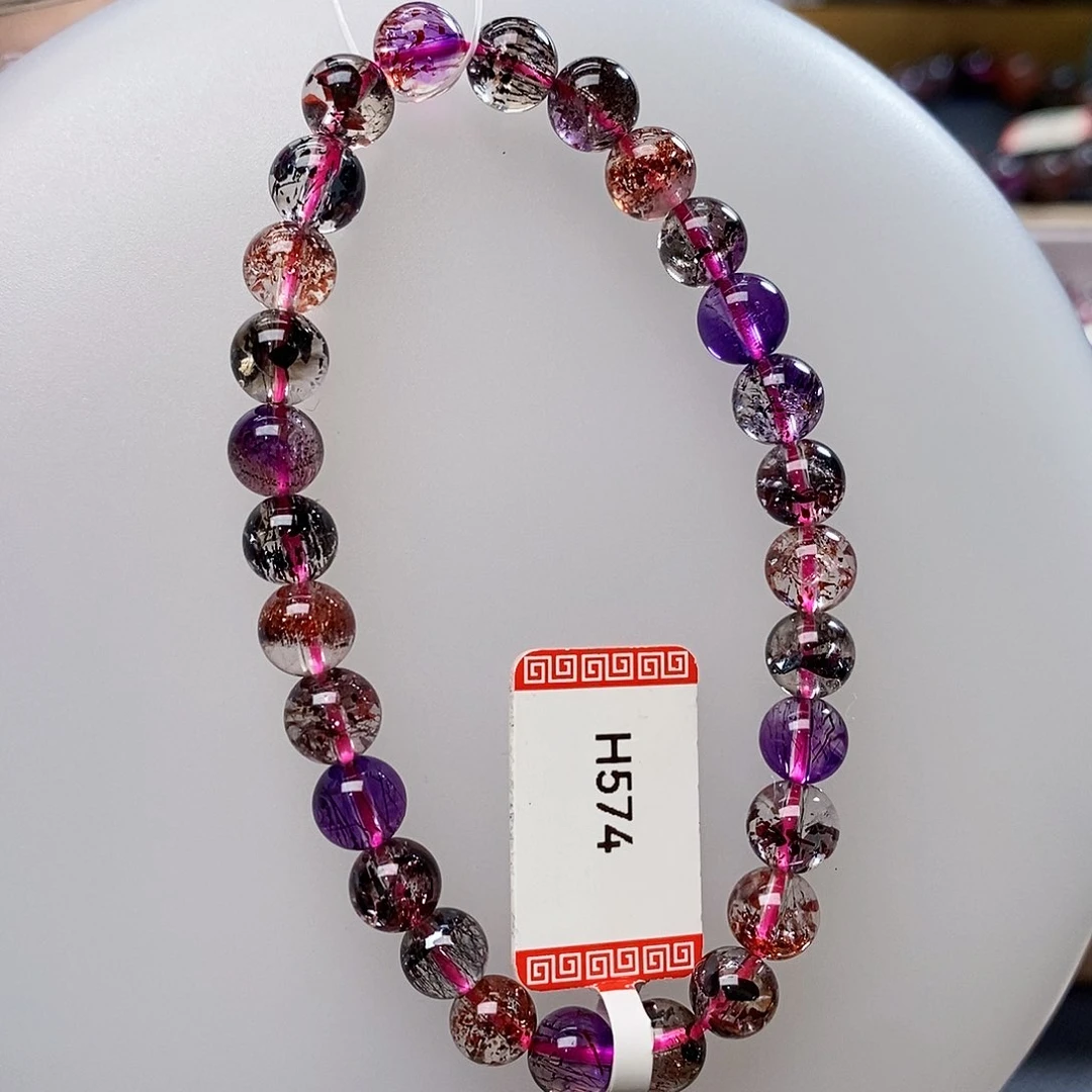 未镶嵌手链水晶7黑加仑超七毕业云母片毒液金草莓多H574