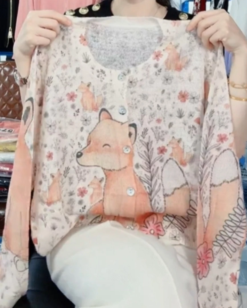 《妞妞》新款狐狸针织开衫060535