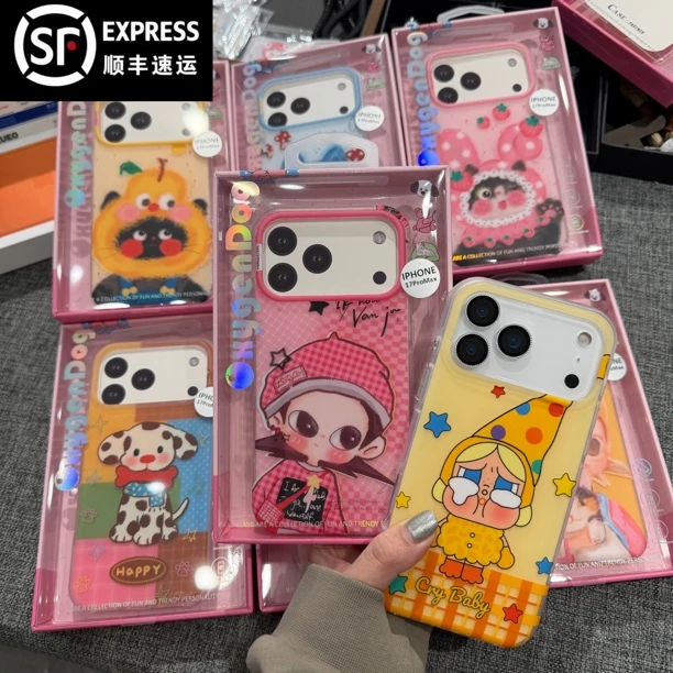 【顺丰包邮】氧气狗罗曼系列双层imd卡通可爱磨砂防摔手机壳透明
