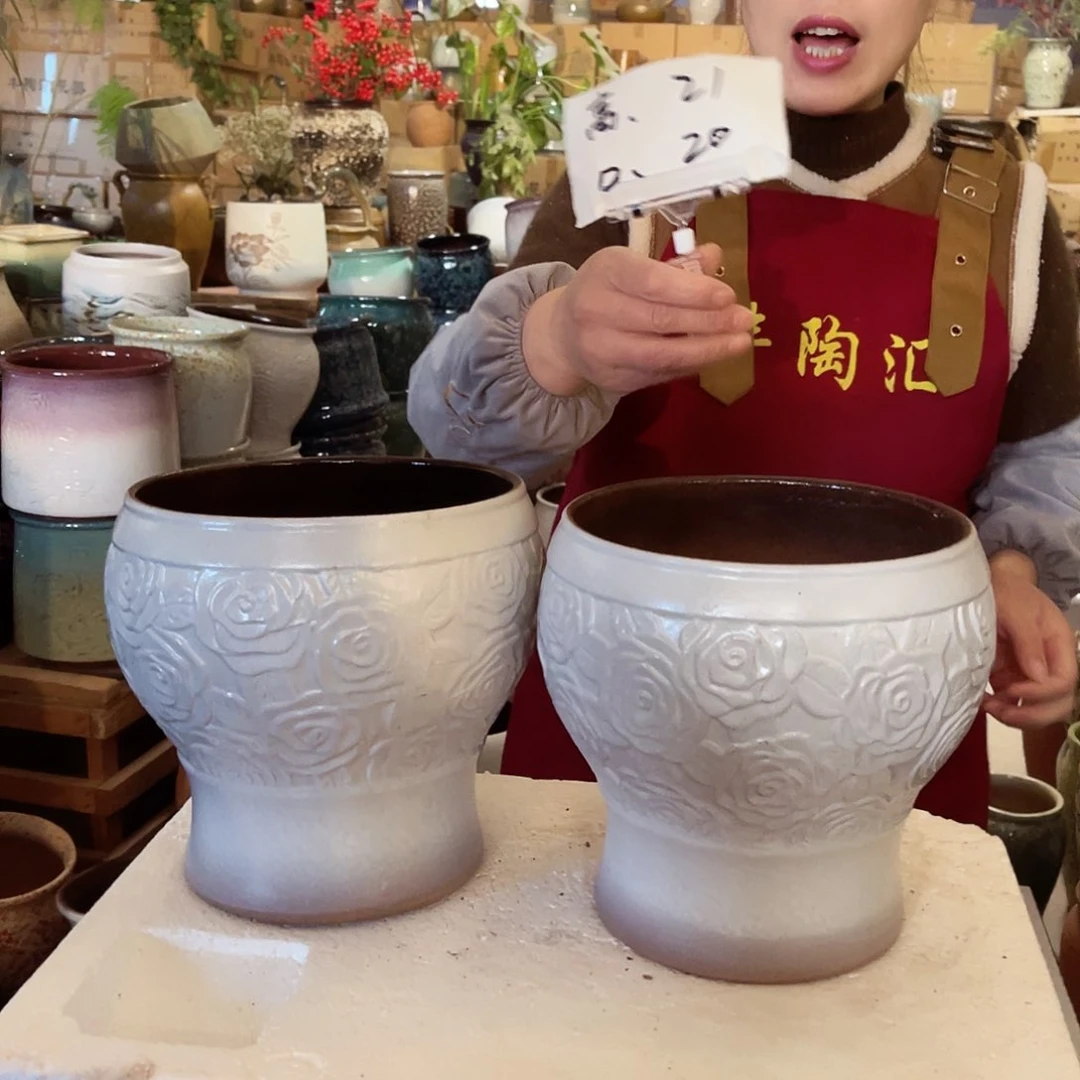 紫砂花盆高度21口径20