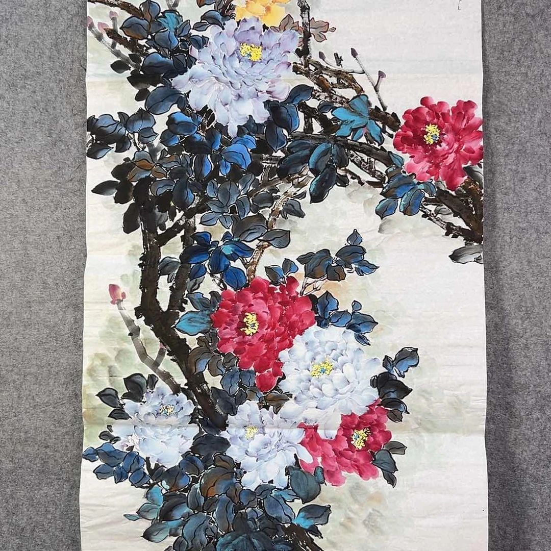 国画848 花鸟在此处飞翔也不太方便