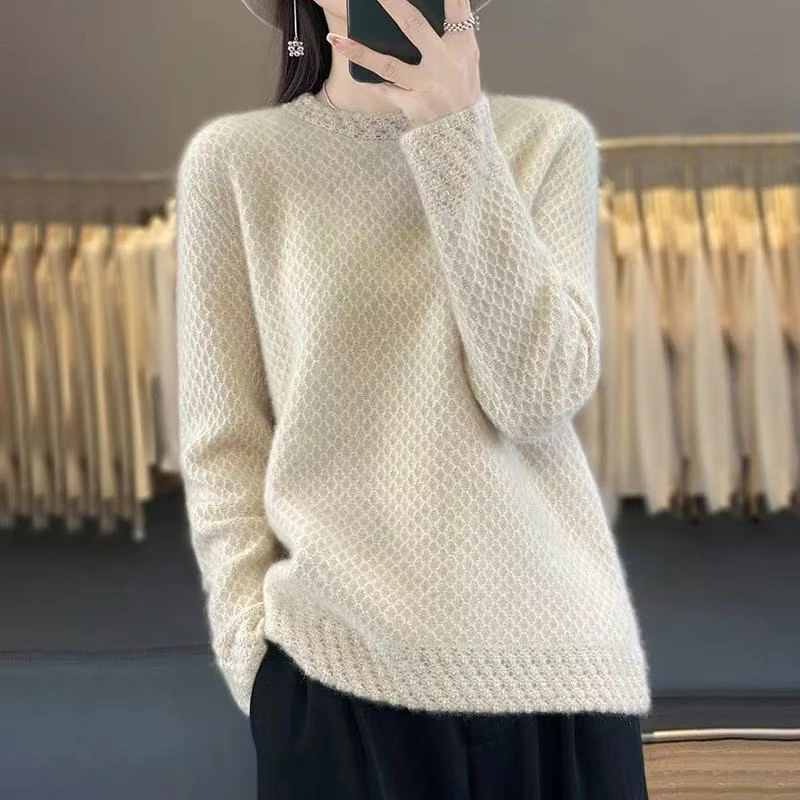 女士加厚立体领花羊毛衫