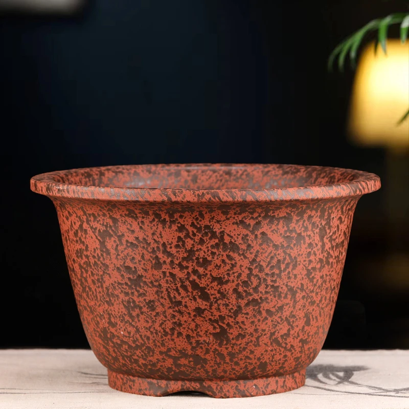 宜兴紫砂盆柴烧高档精品盆春兰建兰君子兰盆古典绿植盆景盆