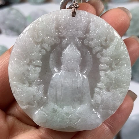 翡翠颈饰未镶嵌九龙大日如来福利