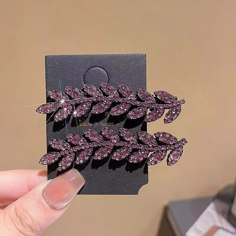 M2190夏季2025新款小树叶鸭嘴夹刘海夹百搭款