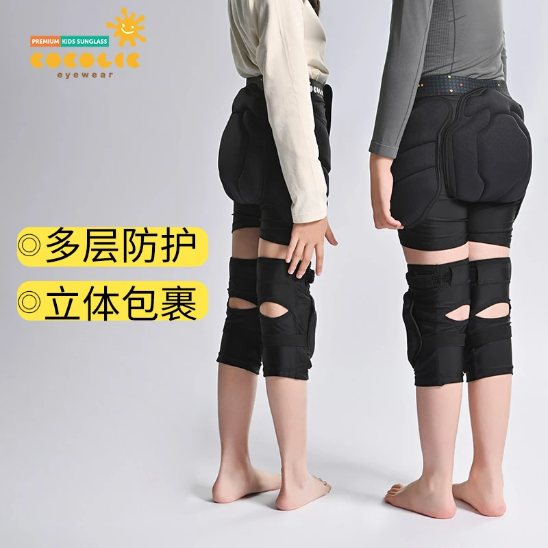 COCOLIC儿童滑雪护具套装 男女装备两件套加厚护臀护膝新手防摔垫