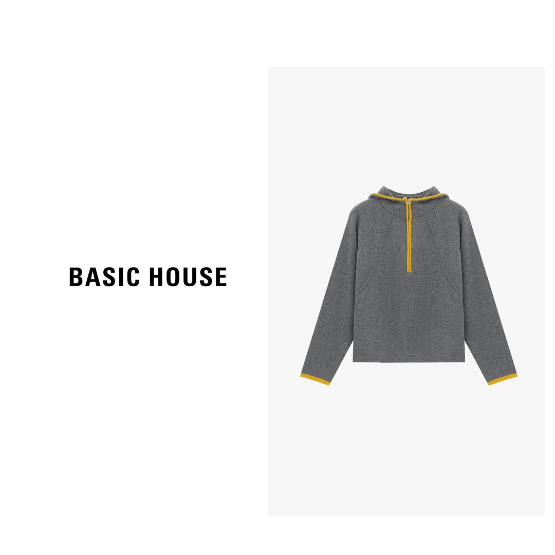 Basic House/百家好针织长袖运动舒适时尚休闲羊毛衫-B06245I9682