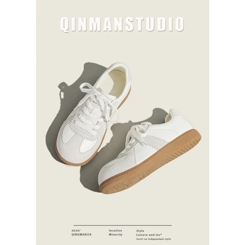 轻漫家圆头德训鞋2025春季新款丑萌软底运动鞋百搭大头休闲鞋