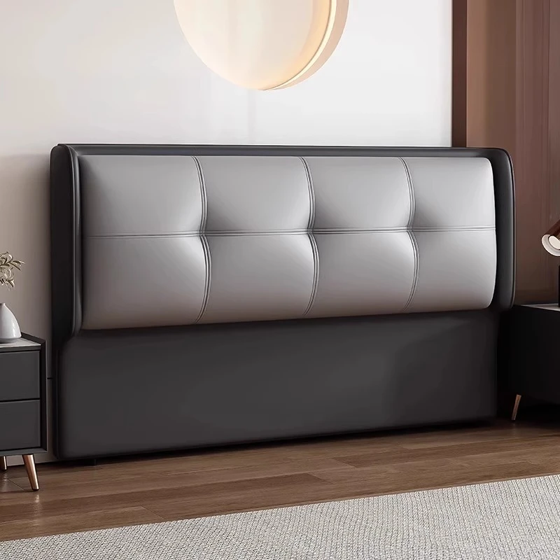 单独软包靠背板床头靠背简约全实木一体落地轻奢榻榻米床头软包