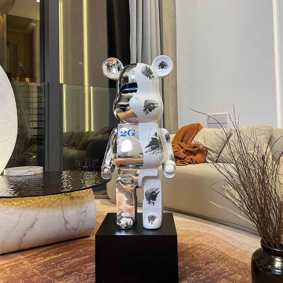 插兜暴力熊高级感桌面摆件桌面摆件玄关轻奢高级