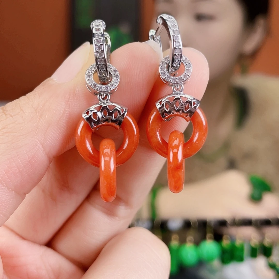 翡翠未镶嵌耳饰饰品