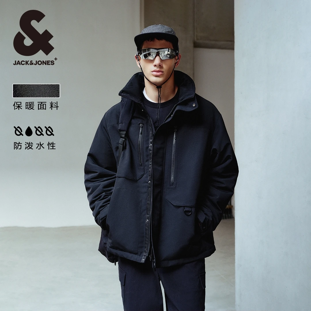 杰克琼斯男装新款男士立领棉服棉衣外套防泼水保暖面料百搭时尚潮