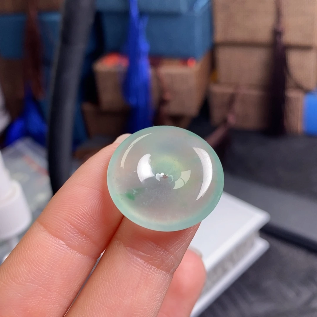 翡翠未镶嵌颈饰玻璃冰平安扣