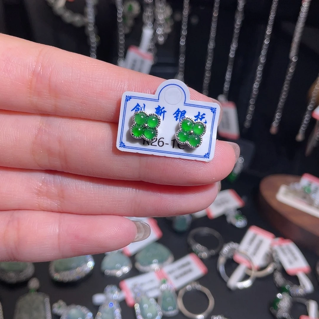 未镶嵌翡翠耳饰耳钉