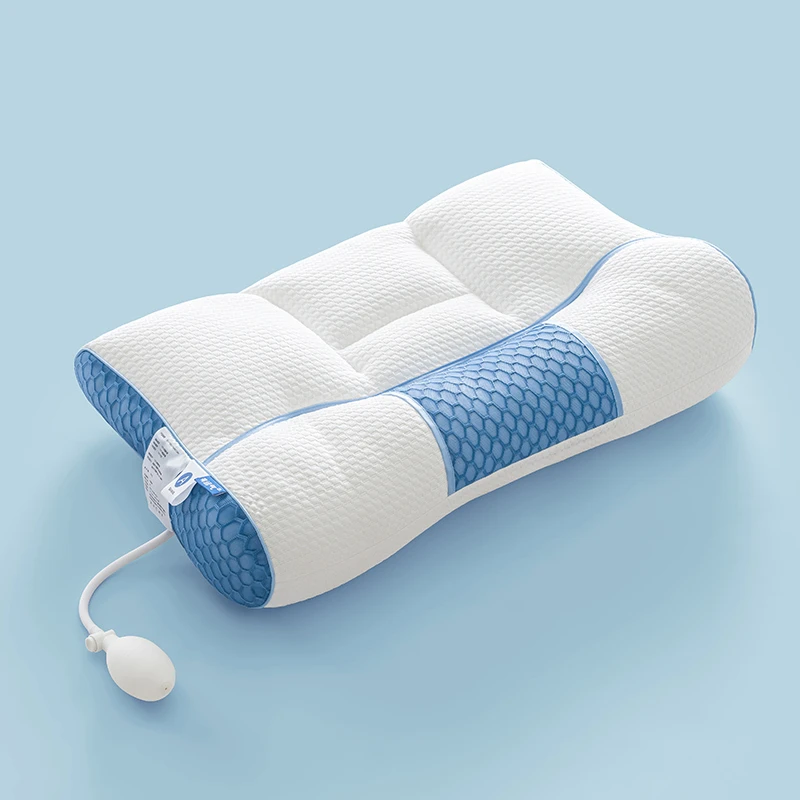 德国可调节高度气囊枕分区护颈枕久睡不塌陷枕头颈椎枕充气