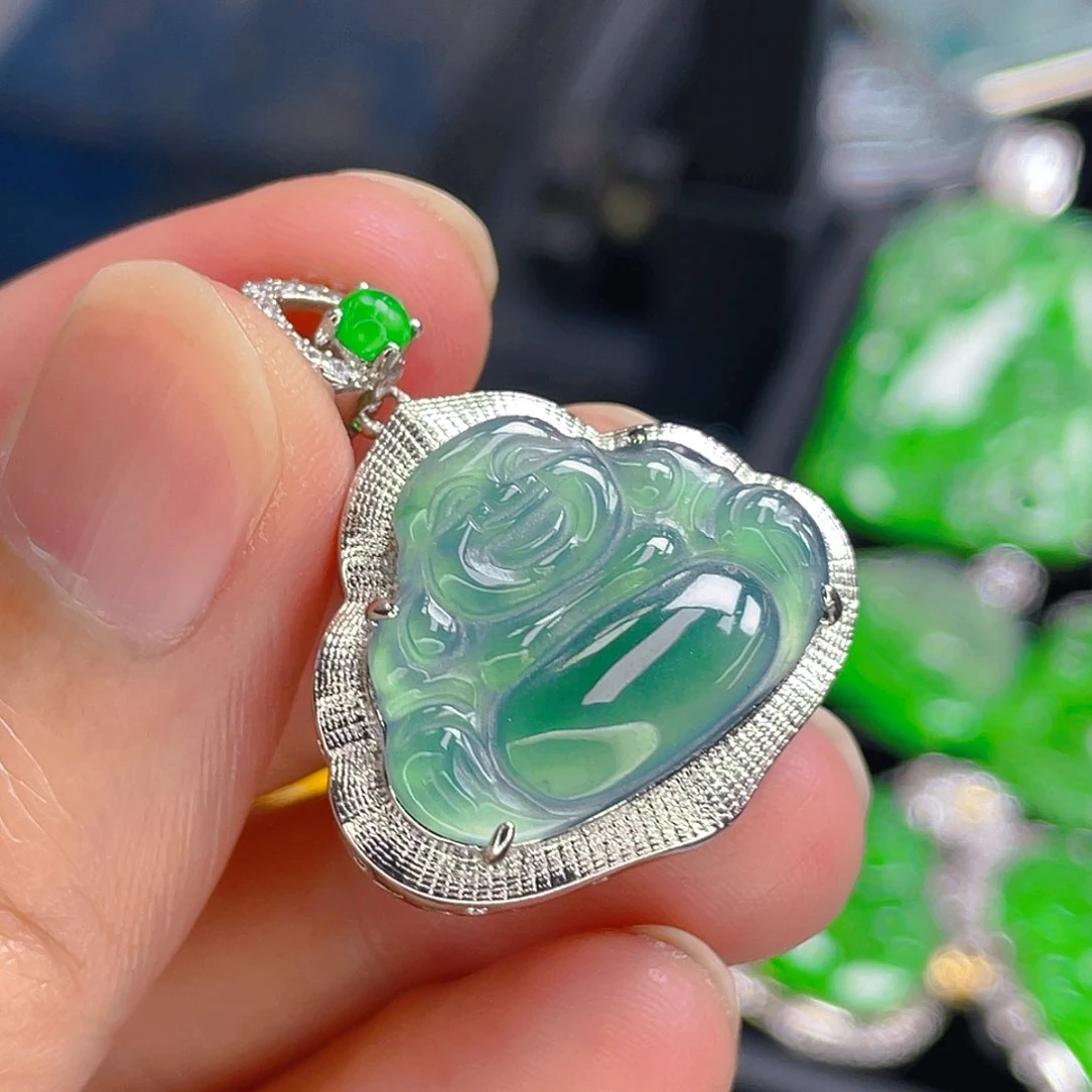 翡翠未镶嵌颈饰天然翡翠镶嵌饰品