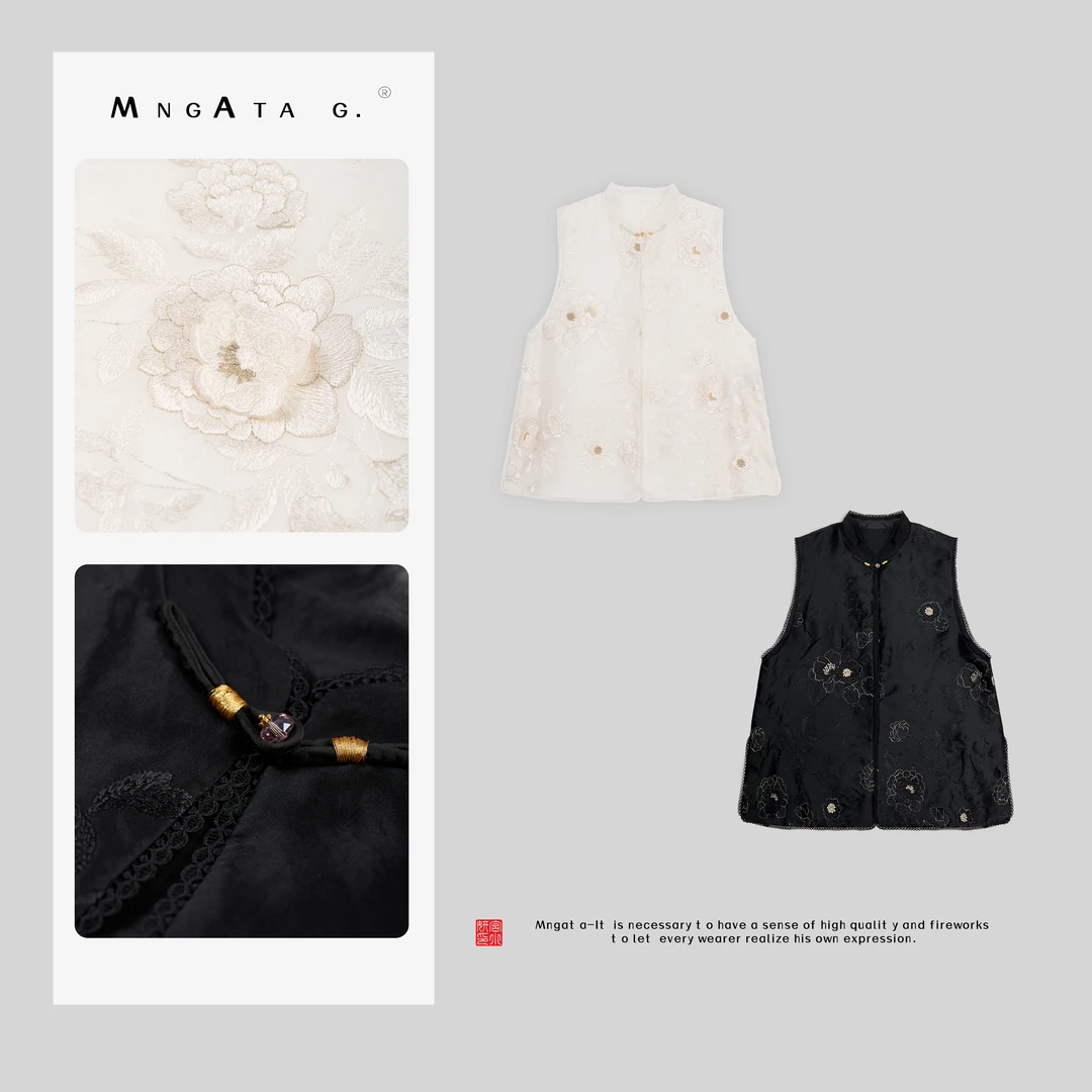 MNGATA G.宫小妍 【花禅】夏日新中式穿搭国风百搭坎肩马甲4X010110