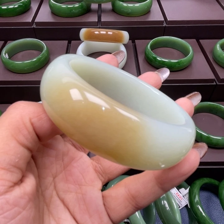 和田玉未镶嵌手镯57/58/59圈口可带